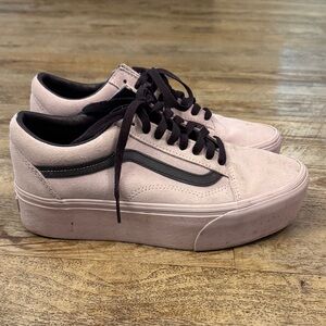 Lavender Platform Sneakers with Purple Accents